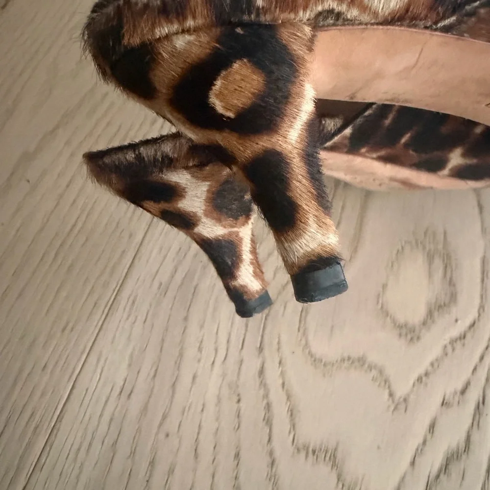 Loeffler Randall Leopard Print Women's Mules - Picture 6 of 6